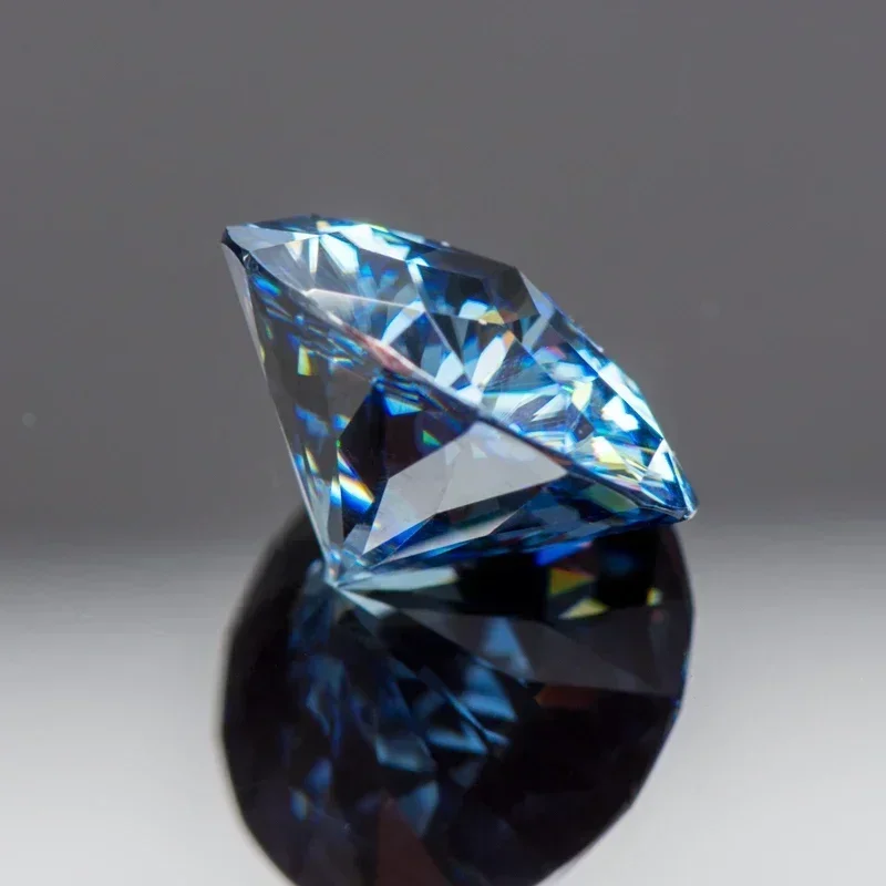 Moissanite Diamond Primary Color Royal Blue Round Shape Special Emperor General Cut Lab Grown Gemstone Jewelry with GRA Report