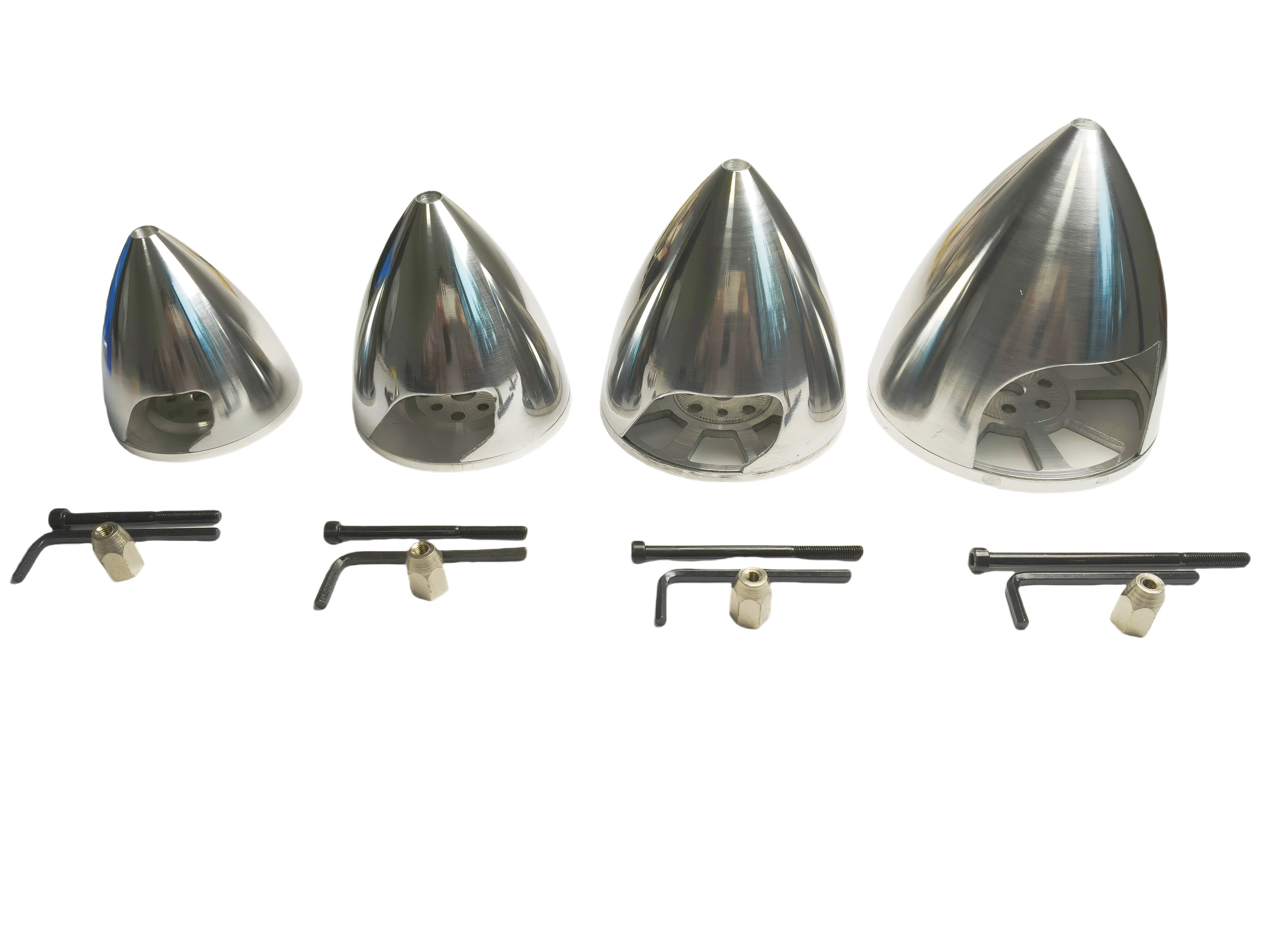 アルミスピナー 3 インチ/3.5 インチ/4.0 インチ/4.5 インチ 2 ブレード特別に穴あけされた大きなスロットオープン RC 飛行機飛行機用