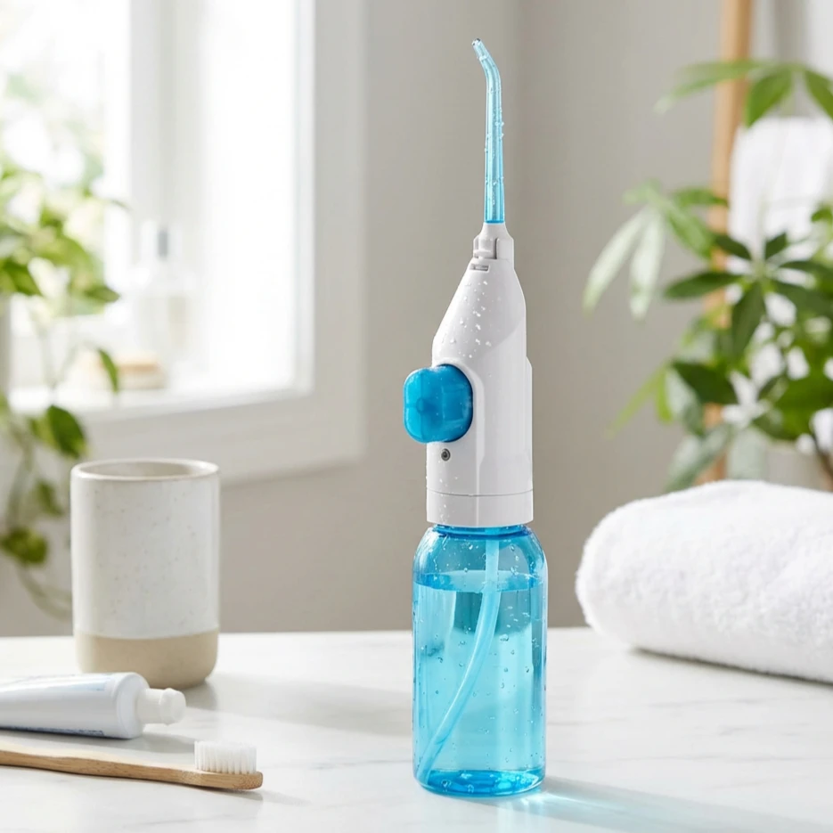 

Non-electrical Household High Pressure Oral Irrigator Portable Teeth Clean Water Dental Floss Manual Water Toothpick