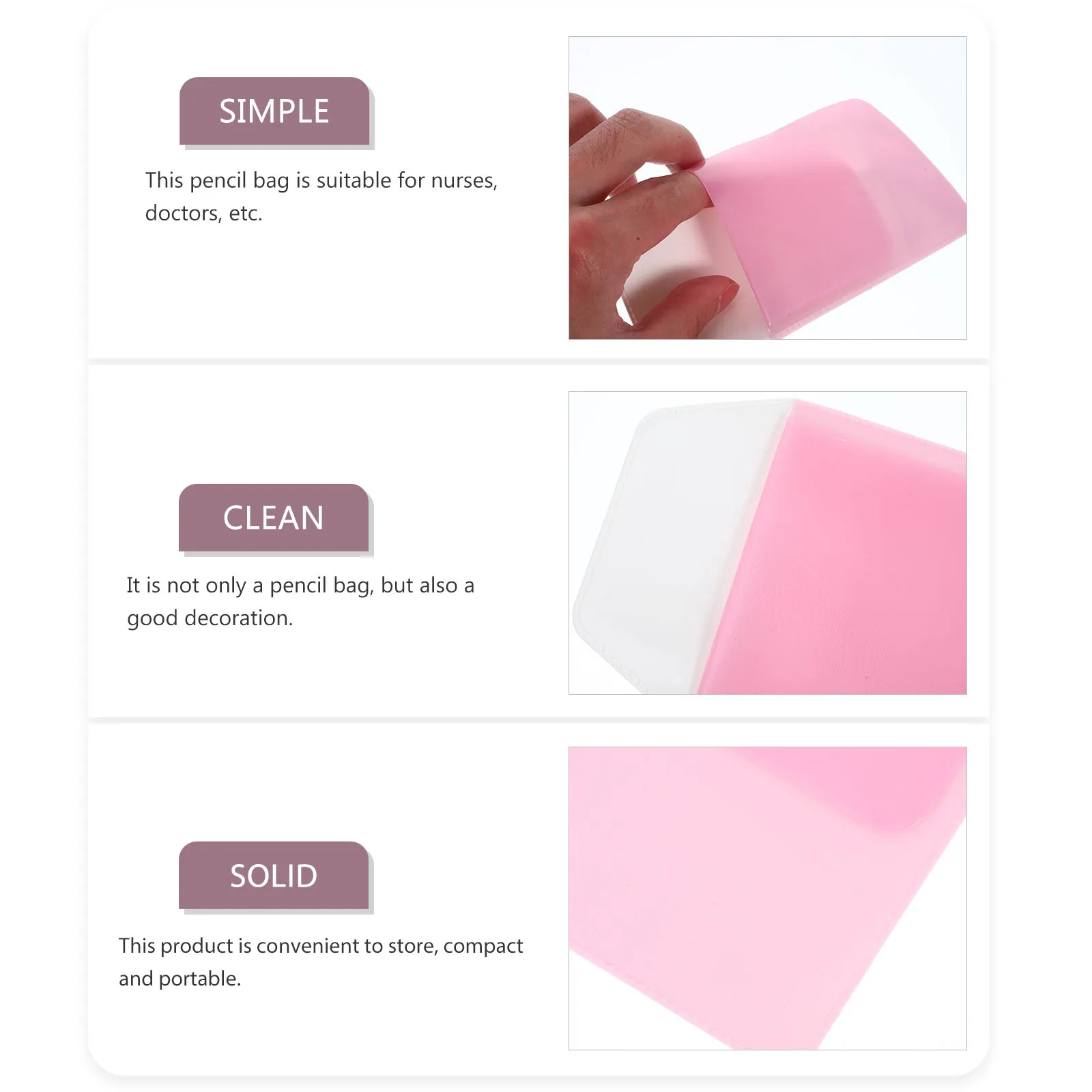 

10 Pcs Nurse Pen Bag Pocket Protector Doctor Pens Large Capacity Case Accessories Pink Pencil Pouch Daily Use Organizing