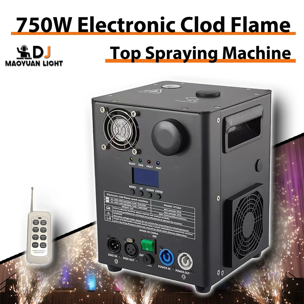 جديد 750 واط المرحلة الإلكترونية Clod لهب آلة الرش العلوي DMX التحكم ل DJ ديسكو حفل زفاف الاحتفال آلة شرارة الباردة #1