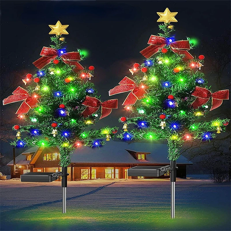 

Solar Christmas Tree Outdoor Lights, Lawn Tree Lights, Holiday Garden Courtyard Decorative Lights, Colorful and Durable