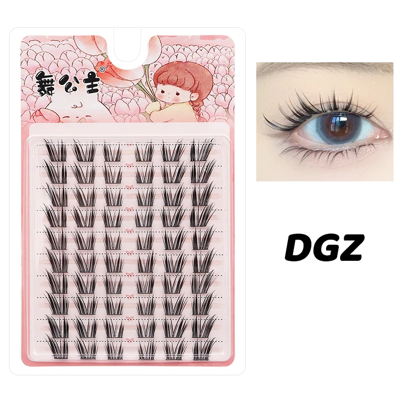 DINGSEN 10 Reihen Natürliche DIY Wimpernbüschel Einzelne Wimpern Anime Falsche Wimpernbüschel Handgefertigte Wimpernverlängerungs-Sets – Detail 12