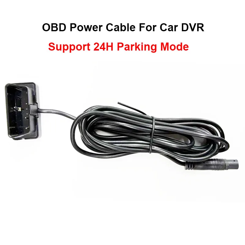 OBD Power Cable For Car DVR Video Recorder WiFI Dash Cam 24H Parking Mode Cable For Cars OBD 2 Connector 8 Pins Easy to Install