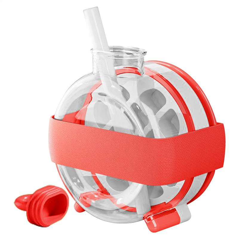 

2 in 1 Ice Cube Tray With Straw Silicone Ice Cube Water Bottle No Touch Ices Maker For Freezer Summer Food Grade Kettle Cup