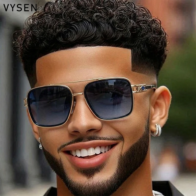 

Oversized Square Sunglasses Men 2026 Luxury Designer Retro Double Bridge Metal Frame Sun Glasses For Male Outdoor Driving Shades