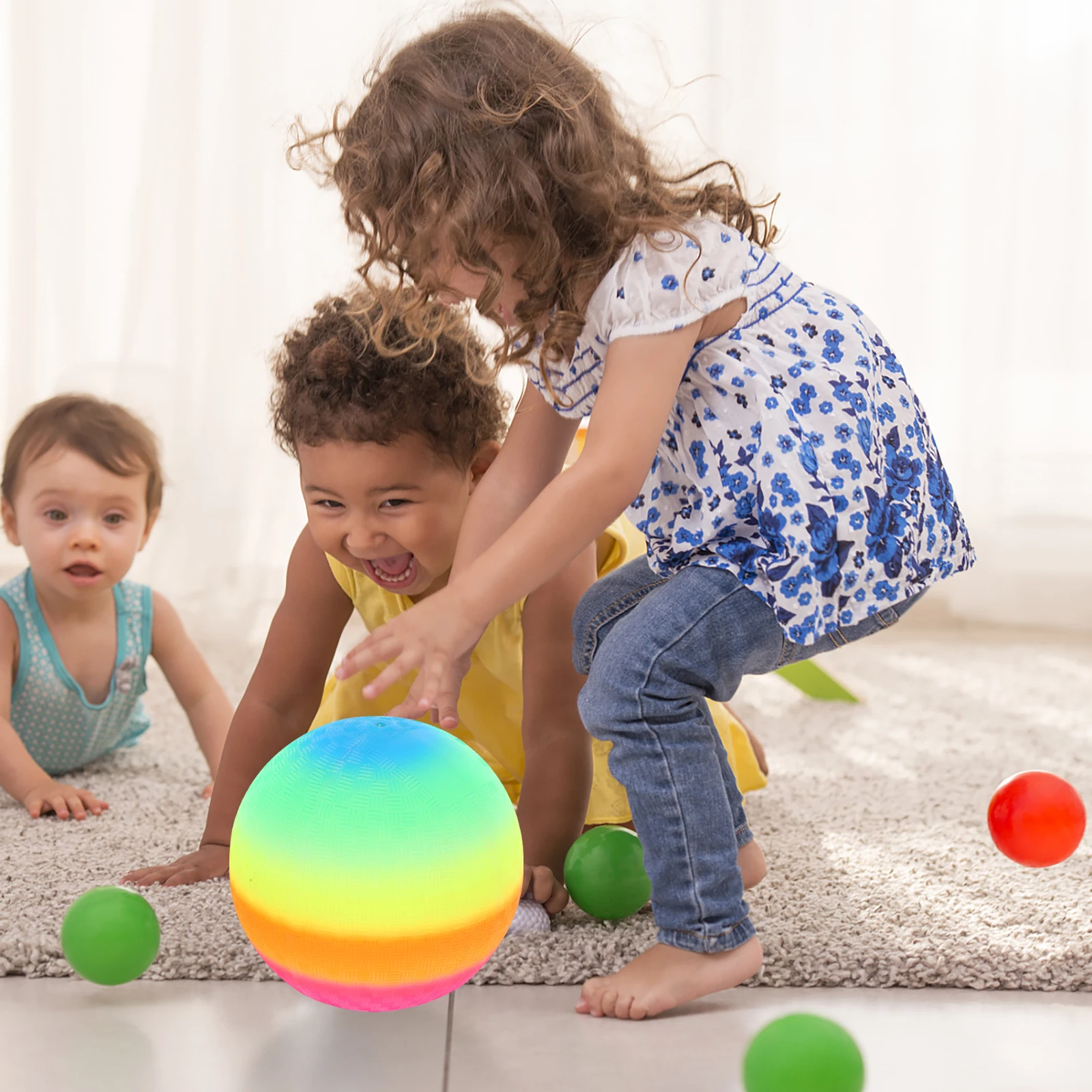 

6 Pcs Environmentally Friendly Rainbow Kids Toys Flaping Kickball Child
