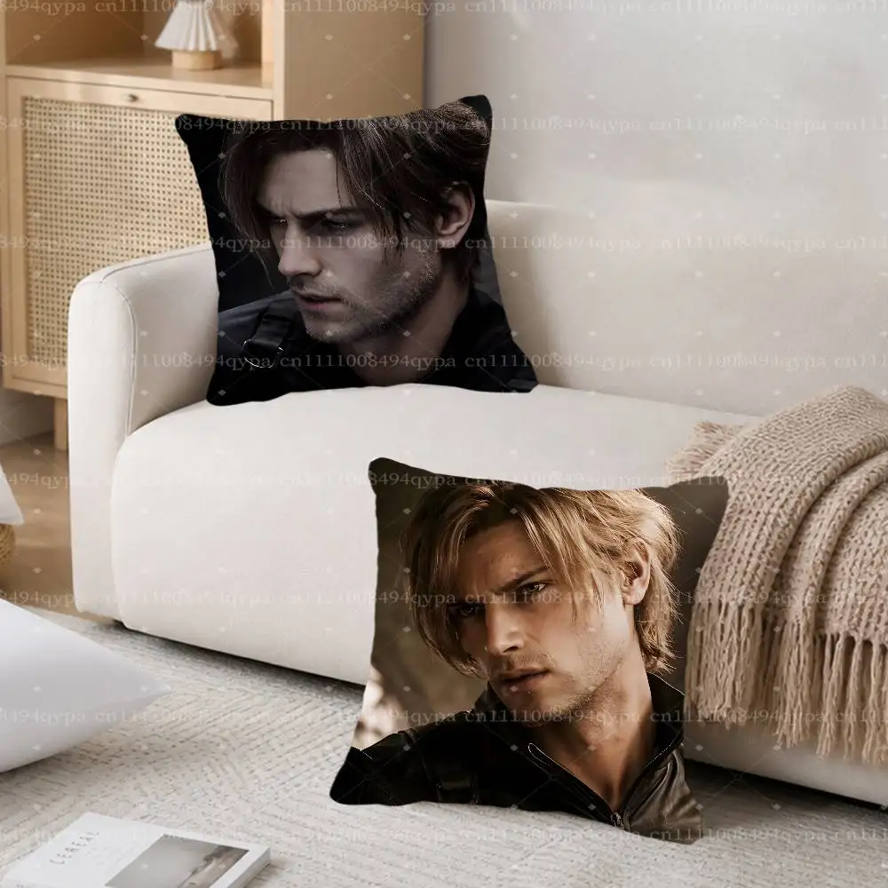 L-Leon Keneddy R-Resident Evil 4 9 Pillowcase With Zipper Throw Pillow Cover Shams Cushion Covers for Bed Living Room Couch