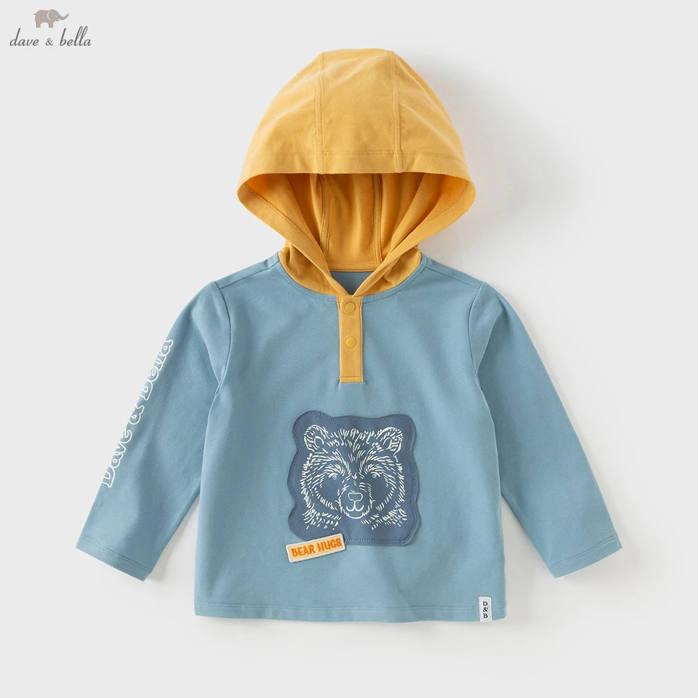 Dave Bella Boys Long Sleeve Hooded Pullover Sweatshirt Children Autumn Spring T-shirt Coat Kids Sportswear Clothing DB3252816
