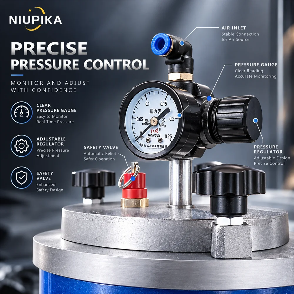 NIUPIKA Jewelry Wax Injector Machine 110V 220V Wax Injection Pot Adjustable Temperature Pressure Control Jewelry Wax Molds Tools