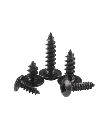10/25/50pcs Black Carbon Steel Phillips Truss Head Screw M3 M4 M5 M6 Cross Recessed  Mushroom Head Self Tapping Screws