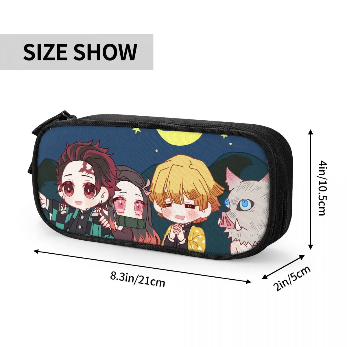 Estuche para lápices de Anime Kimetsu No Yaiba, estuche clásico Kamado Tanjirou para bolígrafos, estuche para lápices de regalo escolar para estudiantes de gran capacidad para niñas y niños