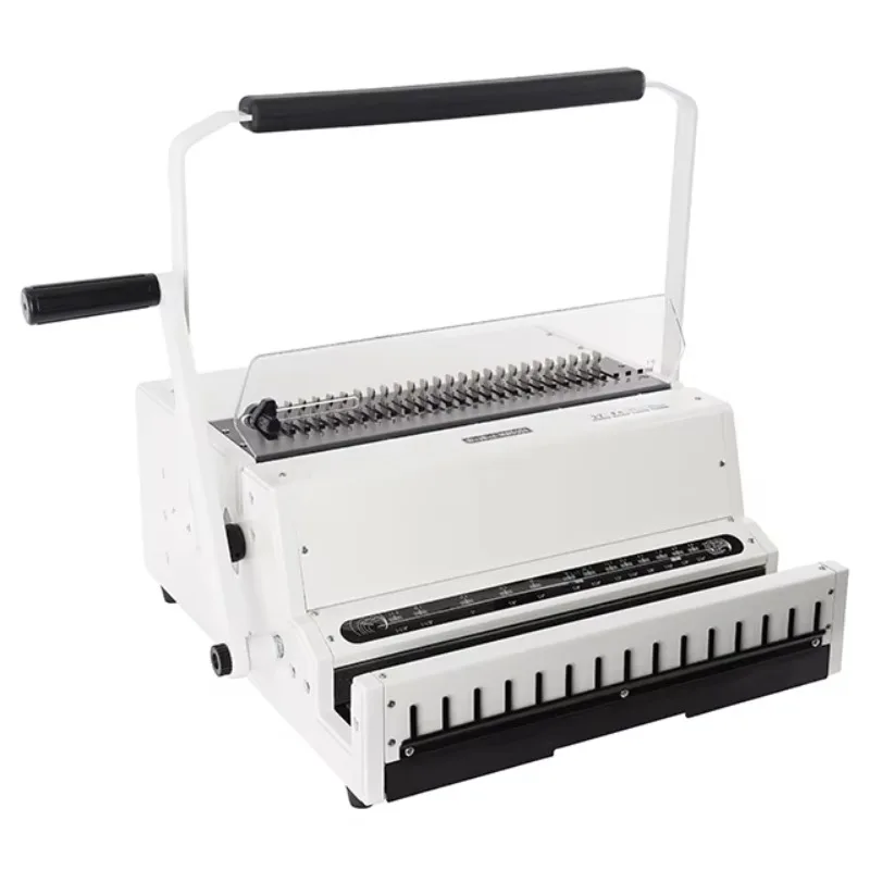Factory Direct Sale Heavy Duty WM600A Double 2:1 Wire Book Manual F4 Size 27 Holes Binding Machine for Office Home Use