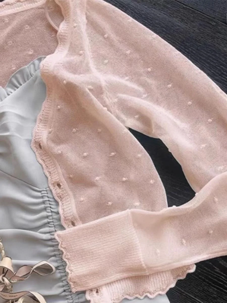 cardiga-feminino-de-protecao-solar-em-seda-gelada-rosa-com-bolinhas-manga-longa-xale-fino-para-ar-condicionado-verao-com