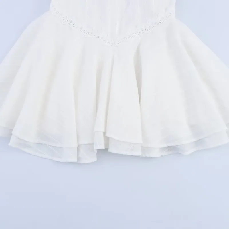 Vestido de decoração em camadas elegante gola pendurada mini vestidos para mulheres sólido sem costas curto novo verão praia vestidos de festa