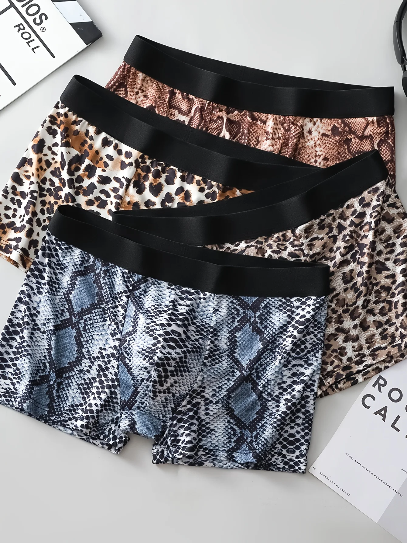 4-Pack Men's Boxer Briefs | Casual and Breathable, Comfortable and Skin-Friendly, Men's Sports Shorts, Breathable and Stretchy, Comfortable Casual Sports Underwear, Gift for Boyfriend, Gift for Husband.