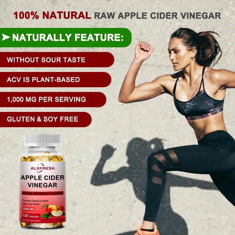 Alxfresh Apple Cider Vinegar Capsules with Zinc Vitamins | 1000mg | Healthy Supplement Non-GMO