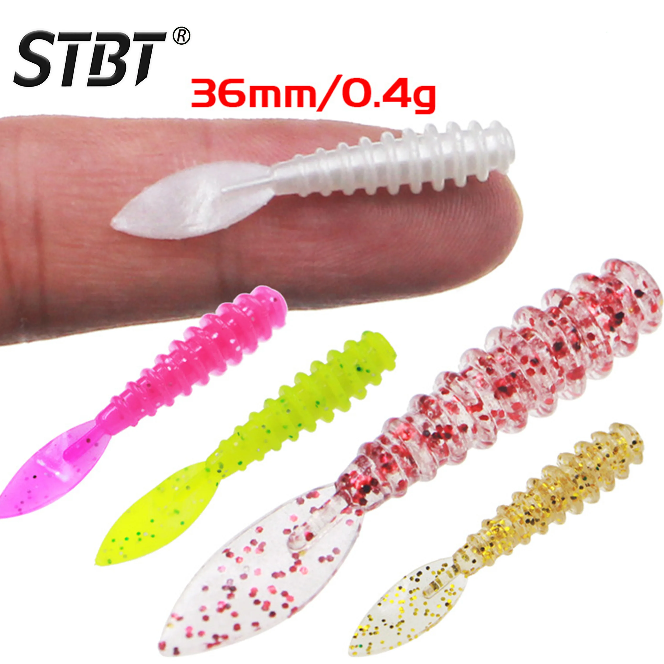 الصيد السحر 10 قطعة 36 مللي متر/0.4 جرام UV Rockfishing سويم القفز الطعوم لينة دودة المياه المالحة تهزهز رئيس إغراء ل باس الصيد #1