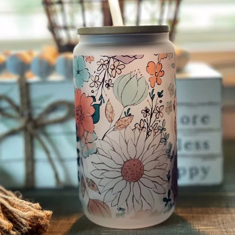 Fashion Flower UV DTF Transfer Sticker Manana Sera Bonito For Wraps Cup DIY Waterproof Custom Decals High Temperature Resistance