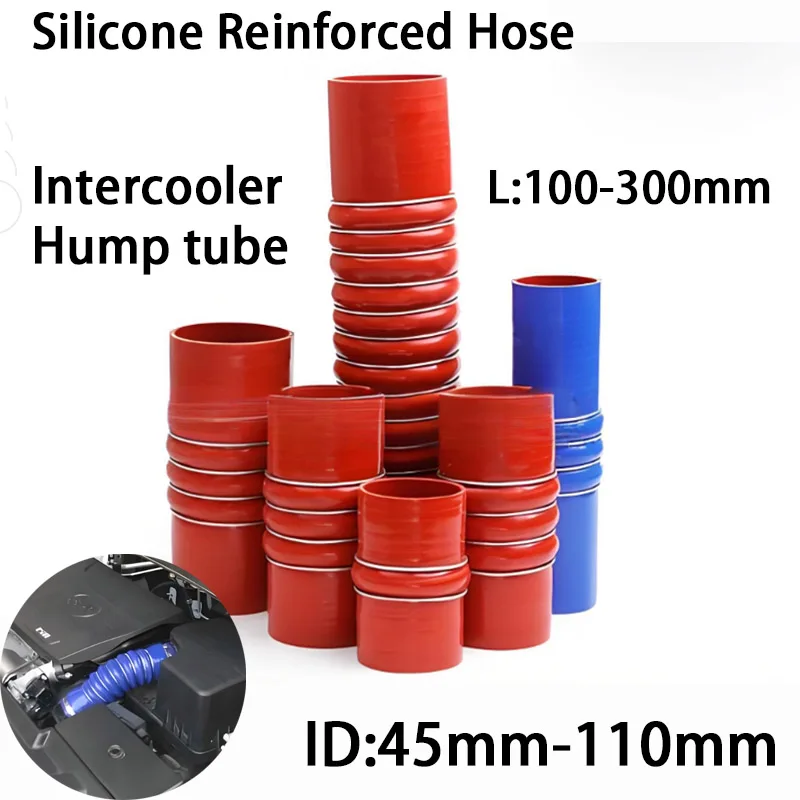Turbocharger Connection Pipe Hump Straight Silicone Hose ID45-110mm Intercooler Silicone Hose Discharge Engine Intake OutletHose