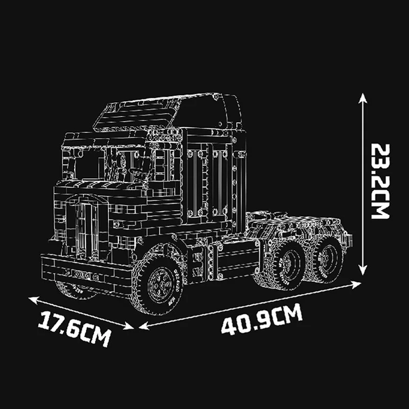 Creative static model of flat-bed truck, challenging assembly model, educational toy, decorative item, birthday gift