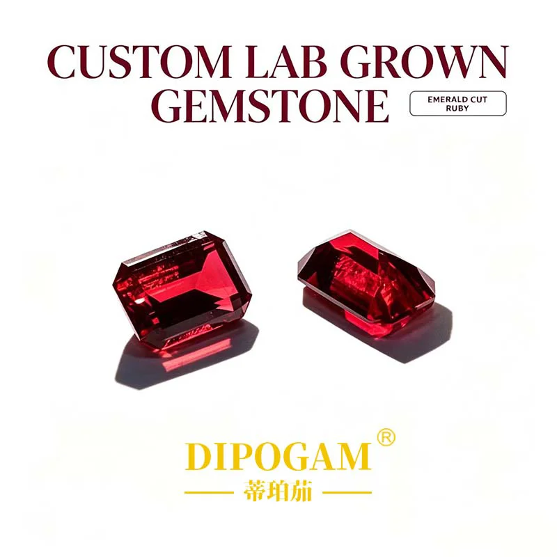 Rectangular Beveled Car Flat-Cultivated Ruby Emerald-Shaped Laboratory Gemstone Wholesale