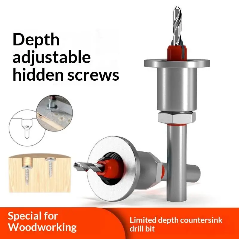 Adjustable Countersunk Drill Countersink Drill Bit Adjustable Carpentry Reamer Chamfer Screws Wood Screws Precision Cone Holes‌
