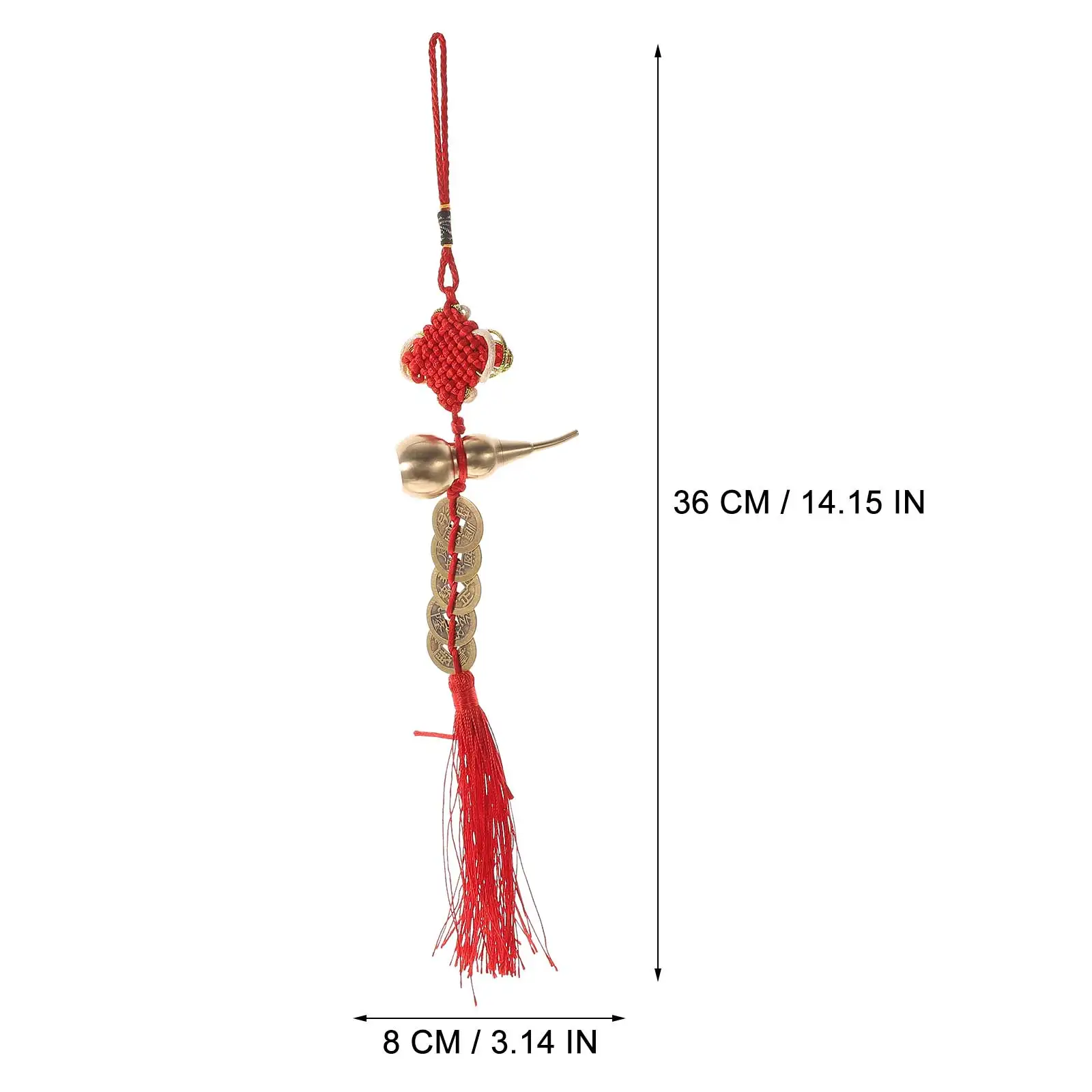 จี้ทองเหลืองรูปน้ำเต้า 2 ชิ้น ของตกแต่งแขวนปีใหม่จีน ของตกแต่งฮวงจุ้ยสำหรับบ้าน สำนักงาน ประตู ของใช้ในเทศกาล