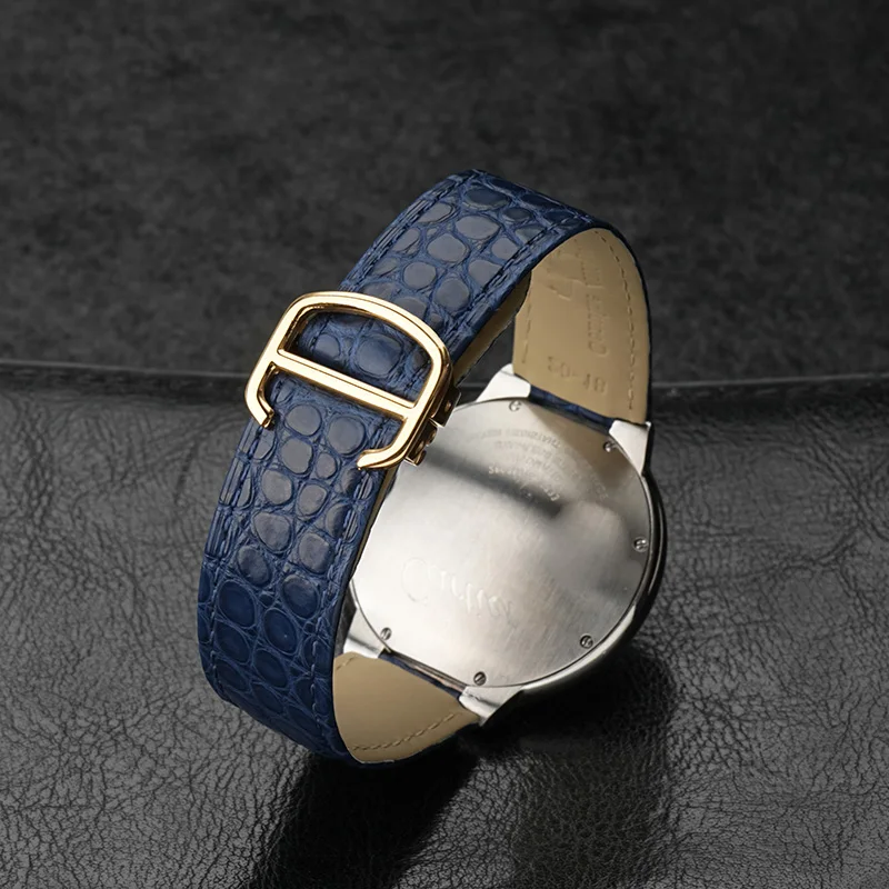 Браслет из крокодиловой кожи для часов Cartier Ballon Bleu, сменный ремешок с выпуклым концом, 14-8 мм, 16-8 мм, 18-11 мм, 20-12 мм, 22-14 мм