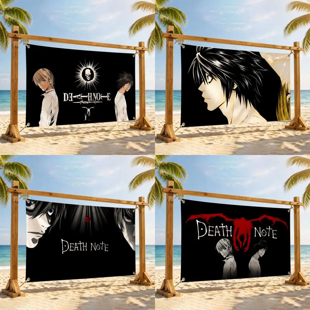 D-Death Hot N-Note Anime Flags Flag Tapestry Outdoor Decor Flaga Decorative Home Objects Barber Shop Decoration