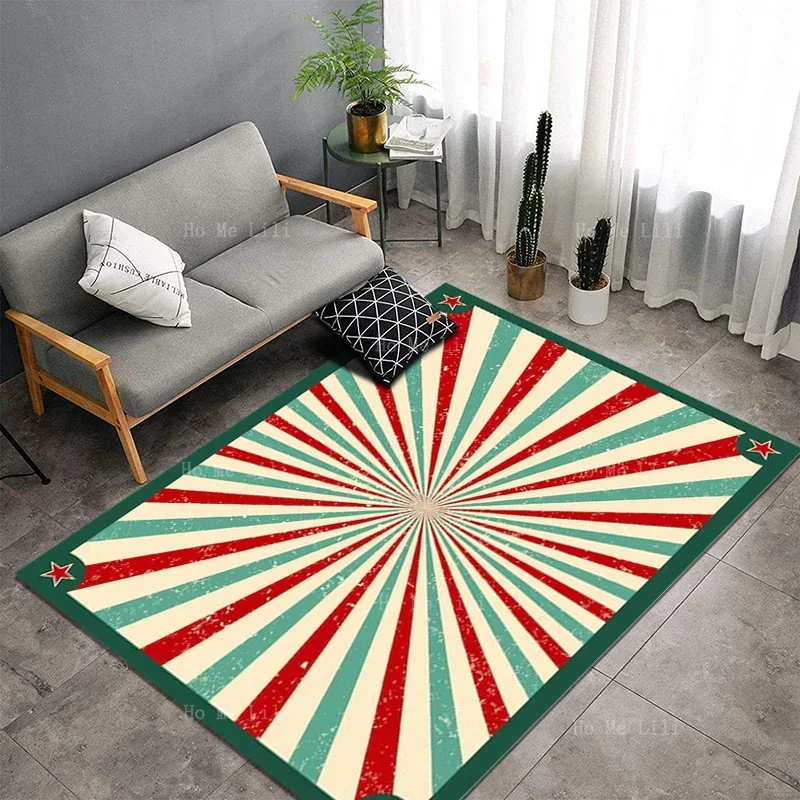 Sunbeam Retro Ray Sambist Background Vector Art Image Non Slip Flannel Floor Rugs By Ho Me Lili