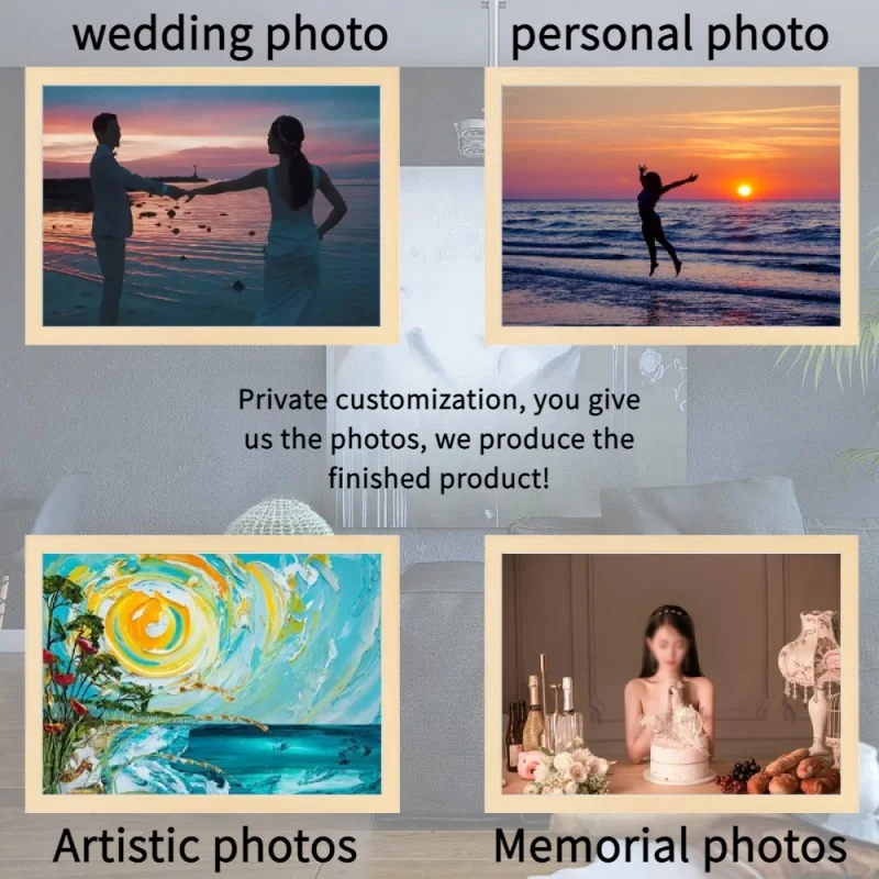 Creative Customized Light Painting, Wedding Photo, Anniversary Landscape Oil Painting Art Photo, LED Variable Lighting.