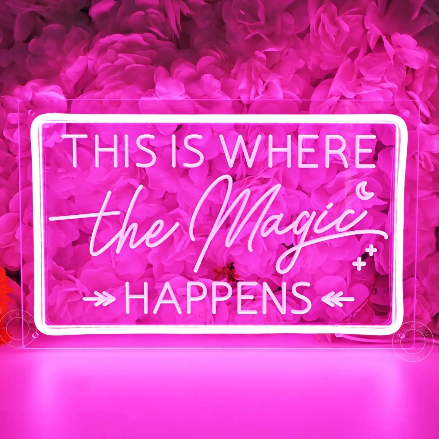 

This Is Where The Magic Happens Neon Sign LED Lights for Wedding Birthday Engagement Bachelorette Party Bar Bedroom Wall Decor