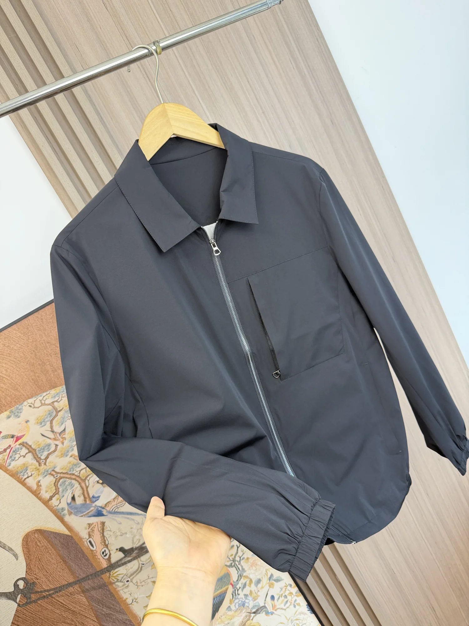 High Performance Toiletries! Stylish! Men's Autumn Business Casual Versatile Simple Flip-Collar Jacket Coat Breathable Long S...