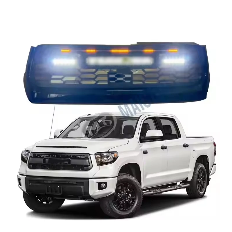 

Maictop Car Accessories Facelift Black Front Bumper Grille Front Grill With Light For Tundra Pickup 2018 2019 2020 2021