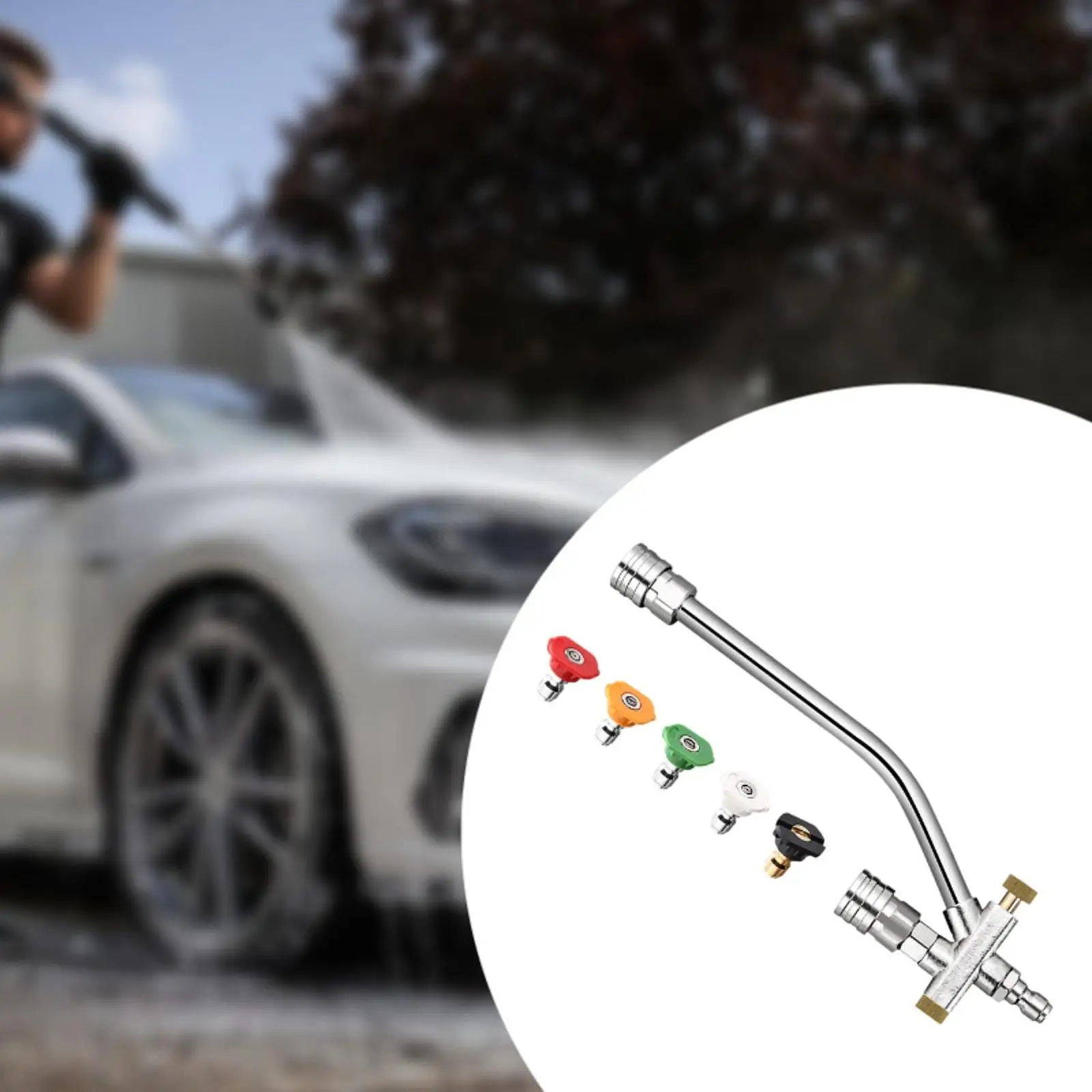 Pressure Washer Double Tip Attachment Practical Sturdy Foam Sprayer Double Connector Accessory for Car Detailing Auto Beauty