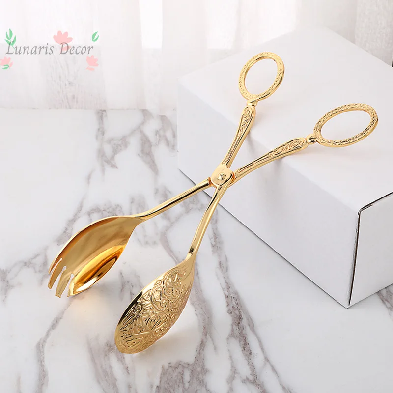 European metal spoon salad clip exquisite party self-service clip cake birthday banquet tableware clip multi-function
