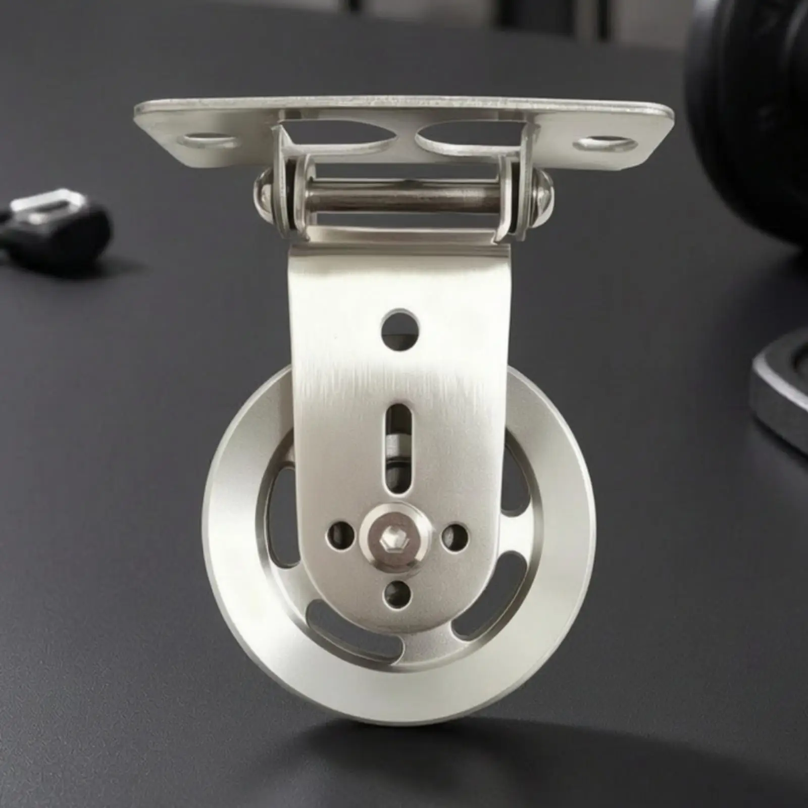 Gym Machine Pulley Wheel Aluminum with Steel Mounting Plate for Cable Crossover Lat Pulldown Low Row Swivel Bracket Fitness