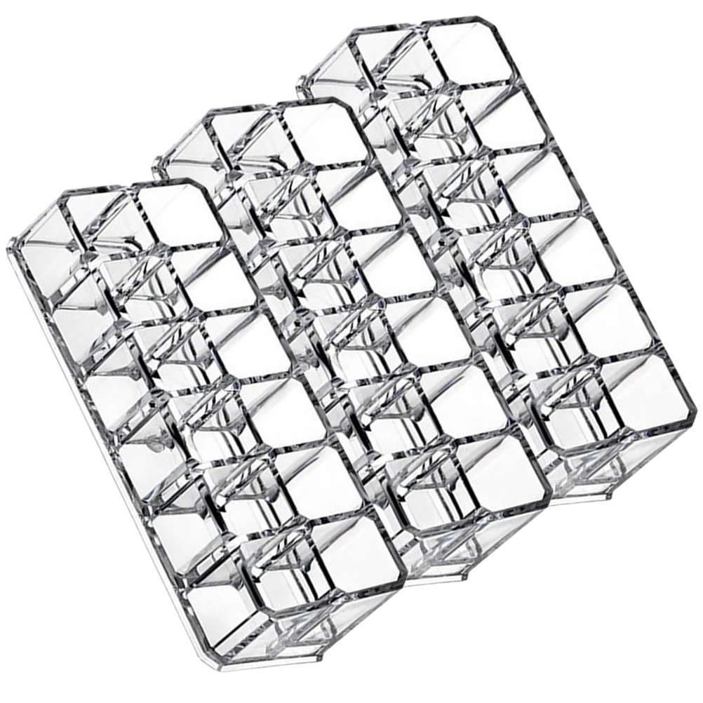 

3pcs Multi-Grid Lipstick Holder 12-Grids Desktop Storage Rack Material Space-Saving Organizer Household Lipstick