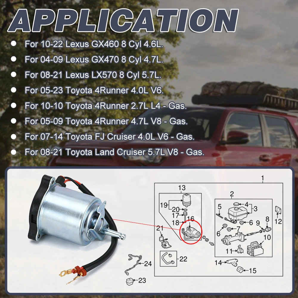 ABS Brake Booster Pump Motor For Toyota 4Runner For Lexus GX460 GX470 LX570 LX450D For Land Cruiser Prado 47960-60050 4796060050