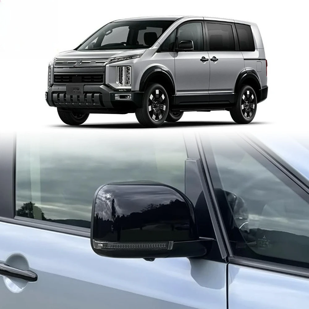 For Mitsubishi Delica D:5 2020 2021 Side Mirror Cover Rear View Overlay Lamp Chrome Car Styling