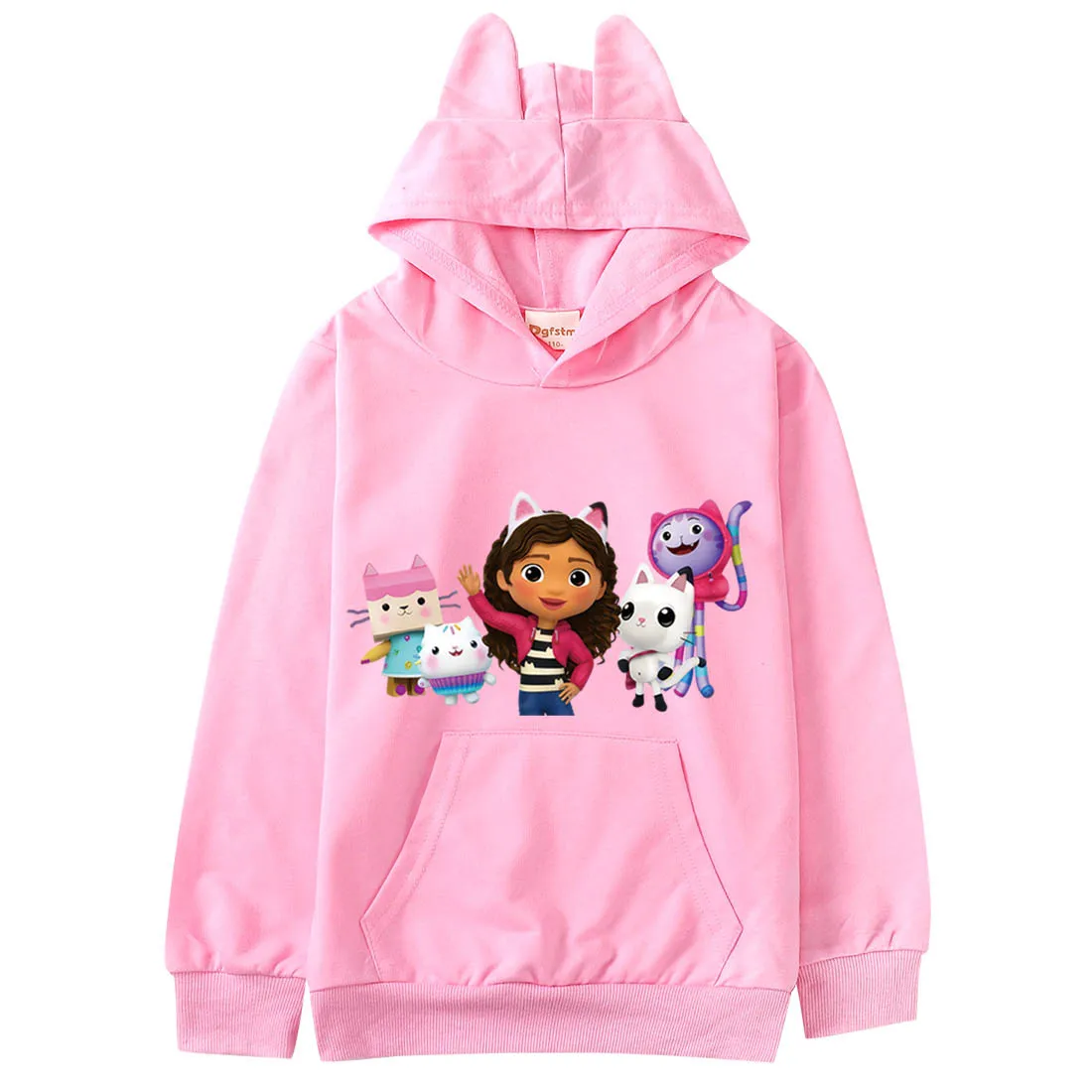 Sweat à capuche de course Gabby House pour enfants, manches longues, pull décontracté, bébés filles, garçons, dessins animés, ensembles de vêtements