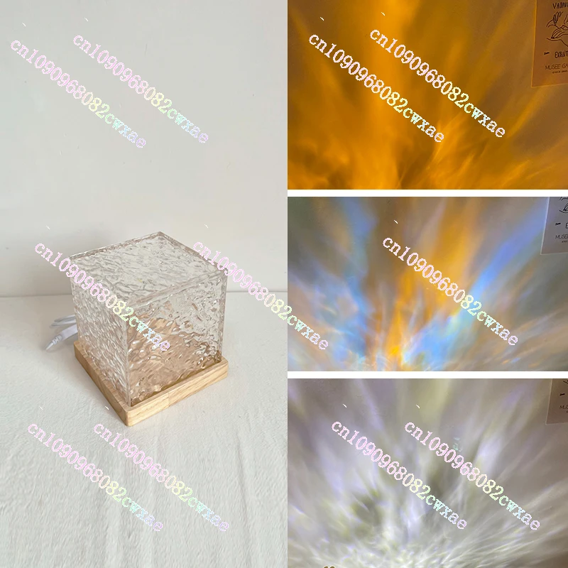 [Magic Box Water Corrugated Light] Light and Shadow Atmosphere Rotating Decorative Light Bedroom Living Room Girl Heart Live