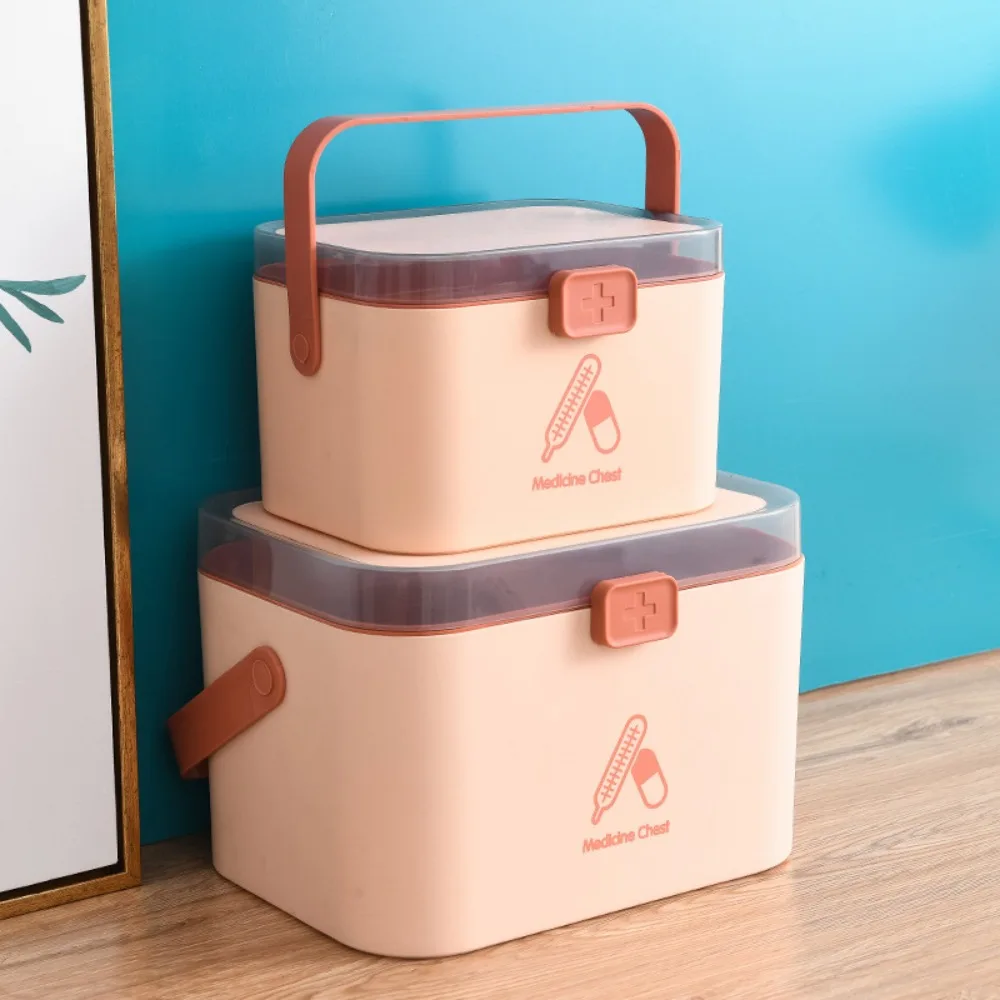 

Double Layer Family Medicine Storage Box Large Capacity Waterproof Medicine Cabinet Dust Prevention Plastic Large Pill Case