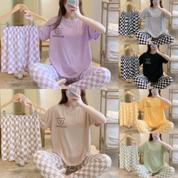 New Three-Piece Set Of Female Pregnant Women Summer Pajamas Women Short-Sleeved Trousers Casual Women's Pajamas Homewear Suit