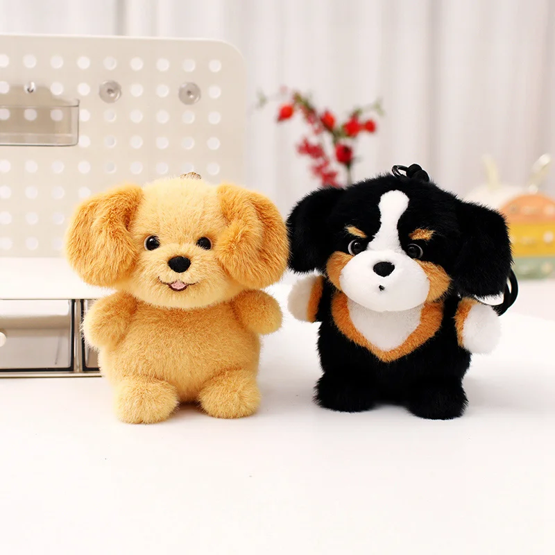 15 cm dessin animé mignon chien animal de compagnie en peluche poupée pendentif Corgi Shih Inu West Highland Schnauzer Teddy Husky en peluche sac décor cadeau pour enfant