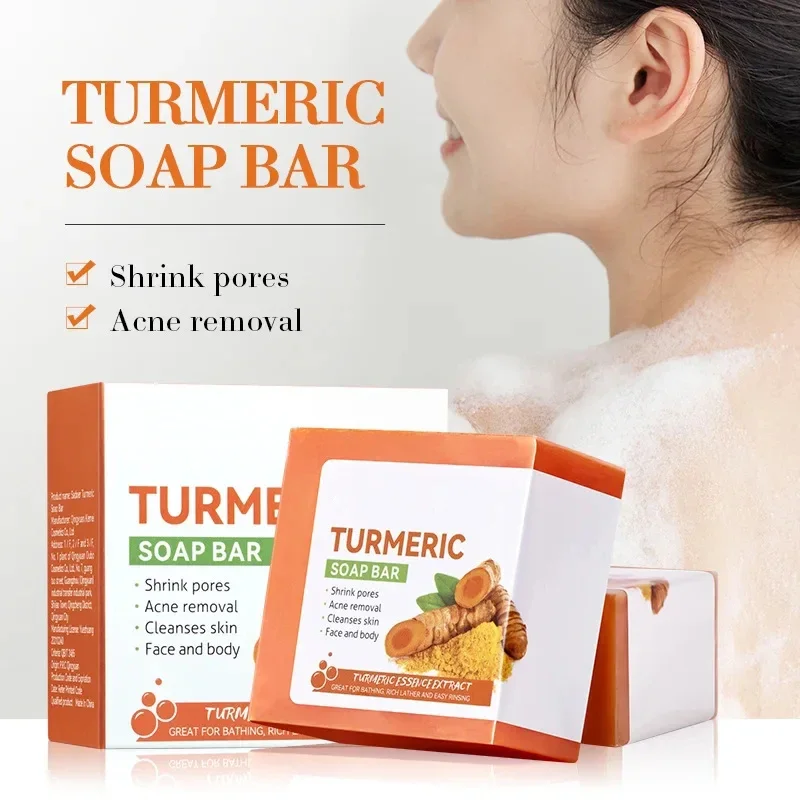 

Hand Made Turmeric Soap Body Cleaning Lightening Dark Underarm Leg Body Cleansers Brightening Face Soap Tender Skin Care Beauty