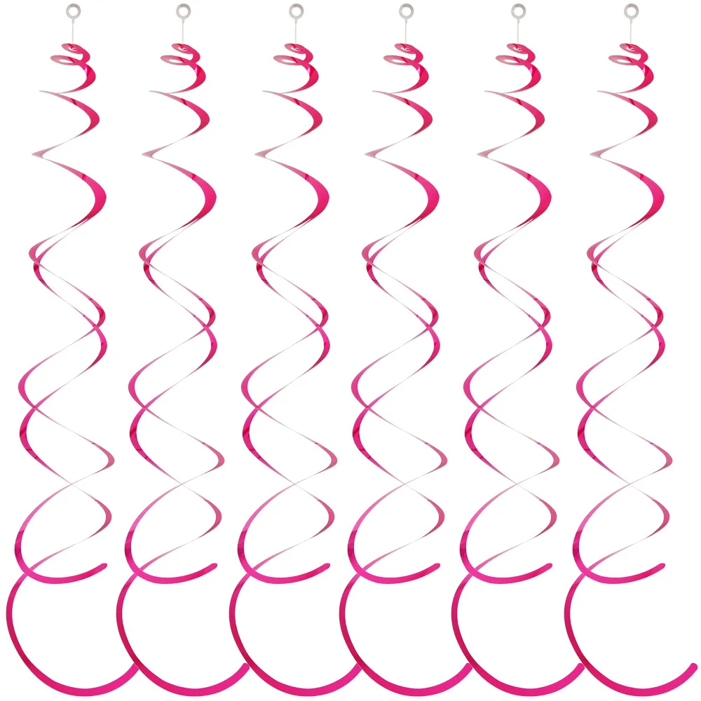 6pcs Spiral Pendant Dangling Swirls Metallic Ceiling Hanging Streamers Ornament Christmas Wedding Birthday Balloons Decorations