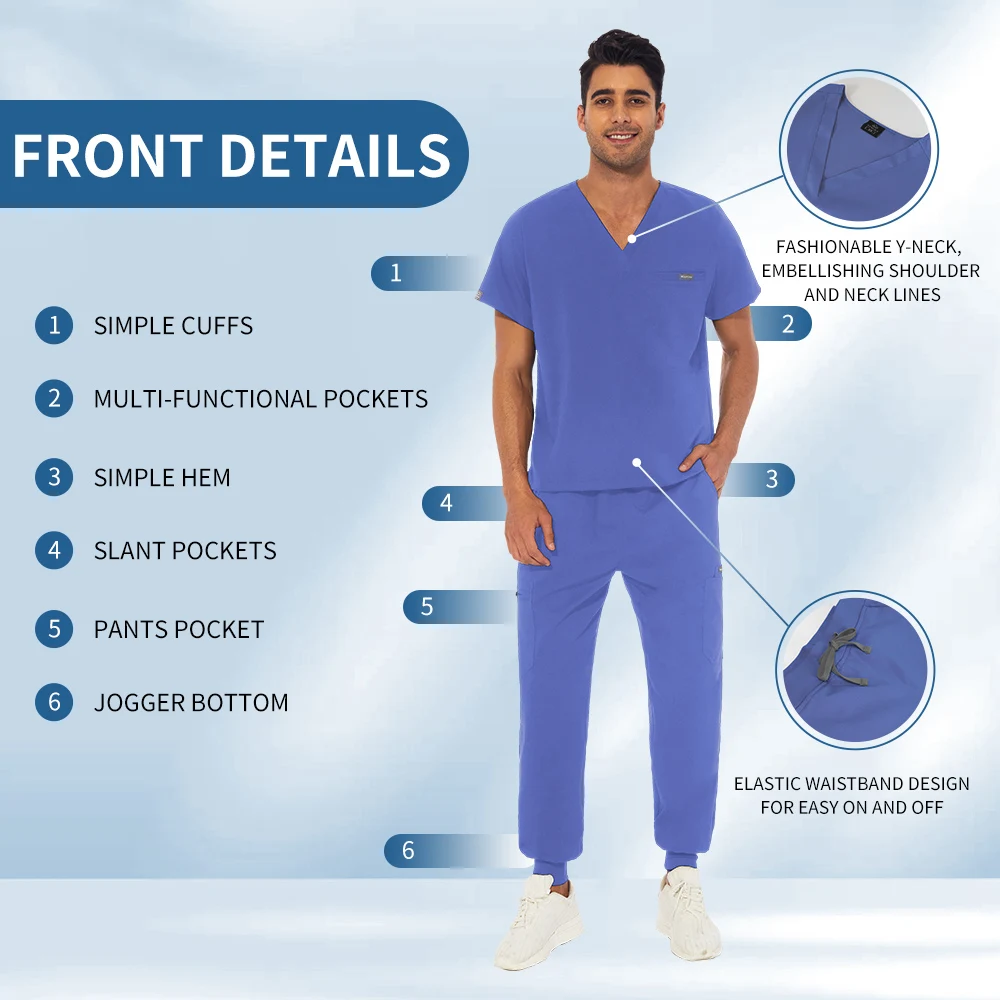Niaahinn – uniformes médicaux pour hommes, vêtements de travail pour soins infirmiers, Costume de beauté, ensembles de gommages pour infirmières, vêtements de travail pour médecin et dentiste, hauts et pantalons cliniques