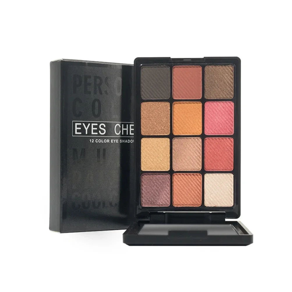 

12 Color Eyeshadow Private Label Eye Shadow Palette Custom Bulk Shimmering Matte Glitter Waterproof Sweatproof Makeup Beauty